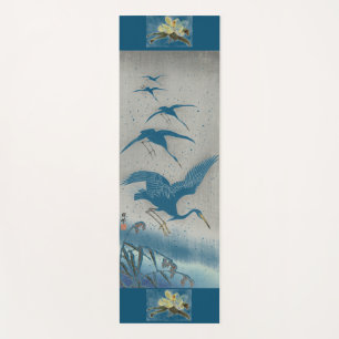 JAPANISCHE WOODBLOCK DRUCKKRÄNE ALS YOGA Mat Yogamatte