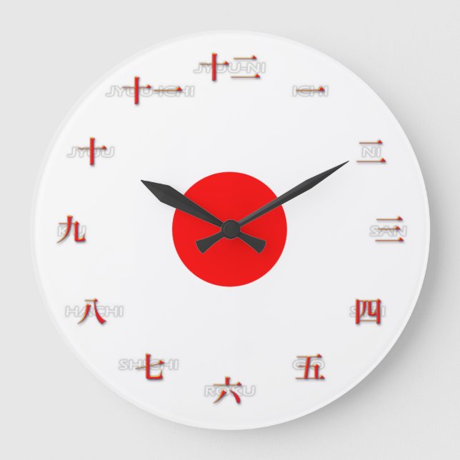 Japanische Zahlen Großmaueruhr Große Wanduhr (Vorderseite)