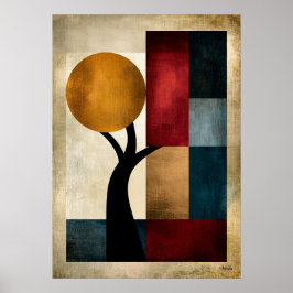 Japanische Zen-Landschaft Geometrische Abstrakte W Poster