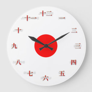 Japanische Ziffern-große Wanduhr