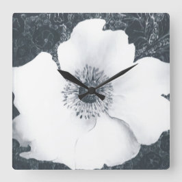 Japanischer Anemone. Quadratische Wanduhr