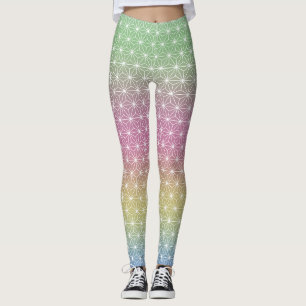 Japanischer Asanoha Traditionelle Printpastellrost Leggings