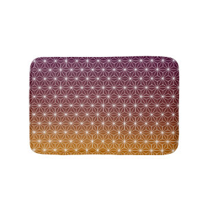 Japanischer Asanoha Traditioneller Print Burgund & Badematte