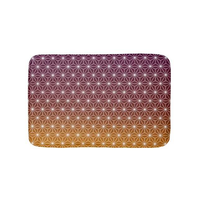 Japanischer Asanoha Traditioneller Print Burgund & Badematte (Vorderseite)