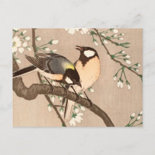 Japanischer Asiatischer Ohara Koson Vogel Meise Si Postkarte