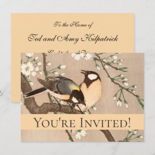 Japanischer Asiatischer Vogel Chickadee Songbird Einladung