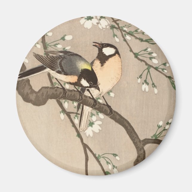 Japanischer Asiatischer Vogel Chickadee Songbird Magnet (Vorne)