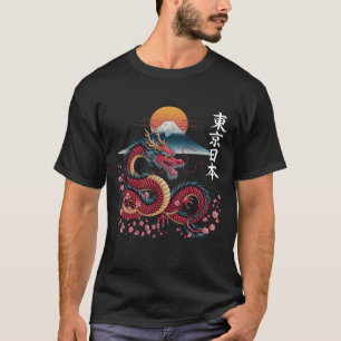 Japanischer ästhetischer Drache Tokio Japan Manga  T-Shirt