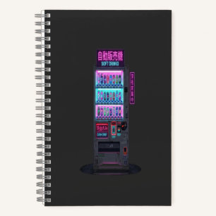 Japanischer Automat Cyberpunk Pixel Art Notizbuch