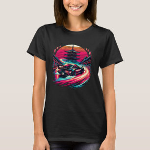 Japanischer Autorennsport Driftliebhaber Rennwagen T-Shirt