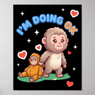 Japanischer Baby-Affe Tier Meme Internet Ich mache Poster