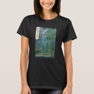 Japanischer Bambus Grove Woodblock Spirituelle Nat T-Shirt