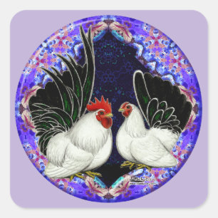 Japanischer Bantam Circle Quadratischer Aufkleber