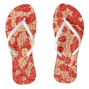 Japanischer Blattdruck, Mandarinorange Flip Flops