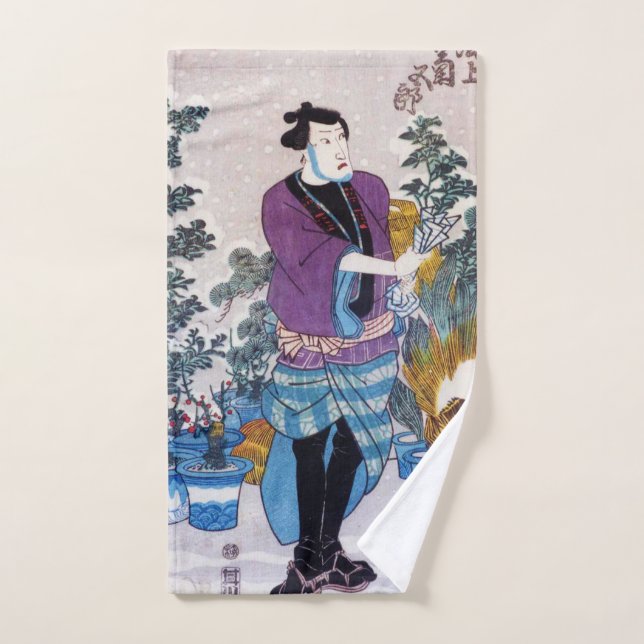 Japanischer Bonsai Master, Kuniyoshi, Ukiyo-e Handtuch (Handtuch)