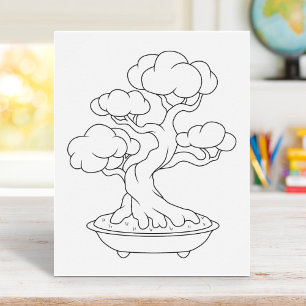 Japanischer Bonsai Tree auf einer Farbseite für Tr Poster