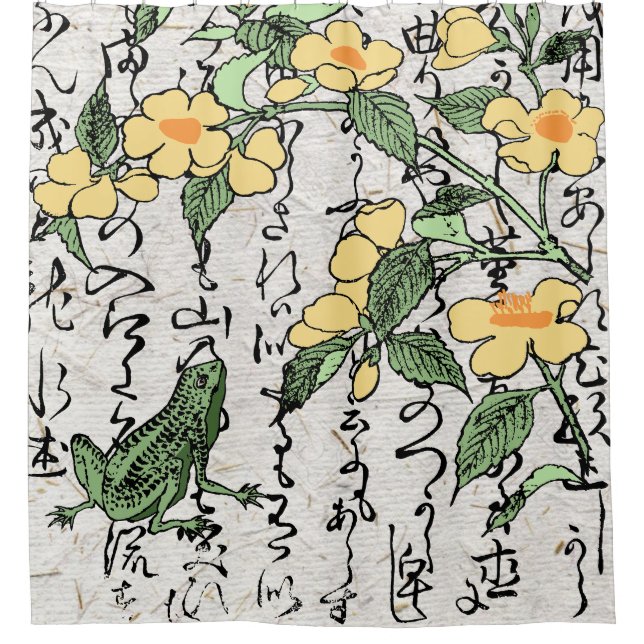 Japanischer Botanischer Frosch Toad im achtzehnten Duschvorhang (Vorderseite)