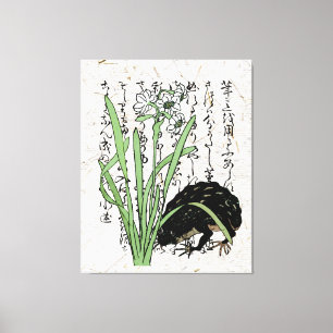 Japanischer Botanischer Frosch Toad im achtzehnten Leinwanddruck