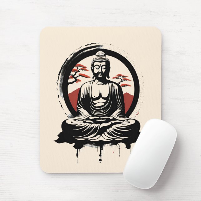 Japanischer Buddha Zen  Mousepad (Mit Mouse)