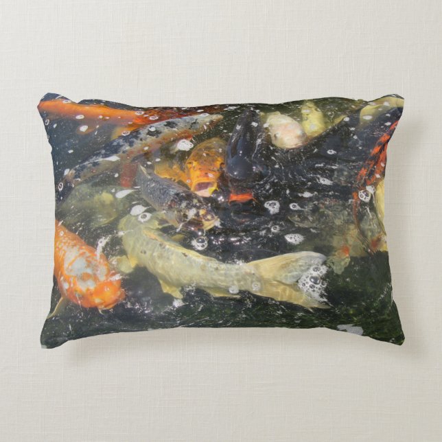 Japanischer Carp Koi Fisch schwimmen Dekokissen (Vorderseite)