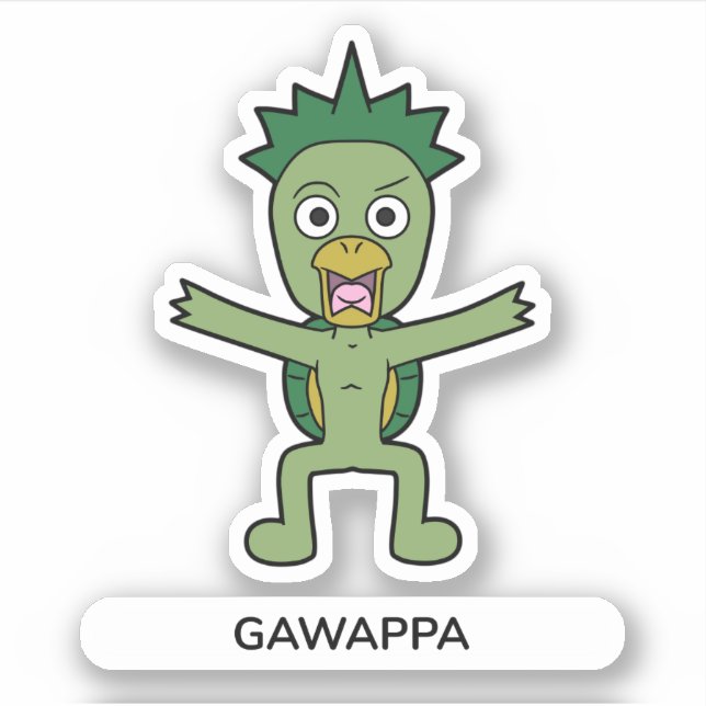 Japanischer Cartoon Yokai Gawappa Aufkleber (Vorderseite)