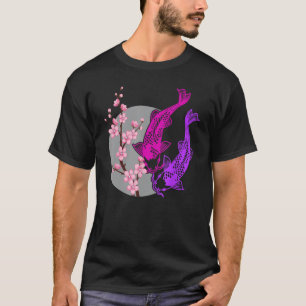 Japanischer Cherry Blossom Tree Koi Fish Yin Yang T-Shirt