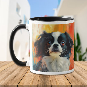 Japanischer Chin Dog Impressionistischer Paint Tasse