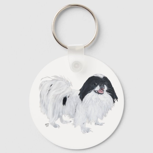 Japanischer Chin Dog Schlüsselanhänger (Vorderseite)