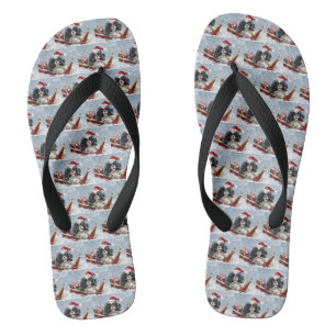Japanischer Chin Dog Weihnachtsfest Flip Flops