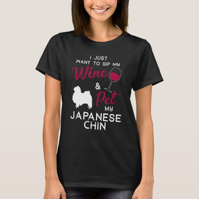 Japanischer Chin Dog Weinbesitzer Weihnachten Gebu T-Shirt (Vorderseite)