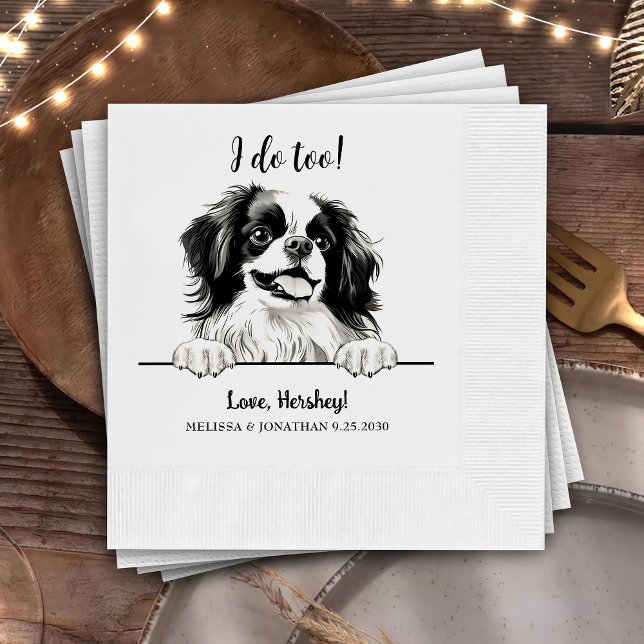 Japanischer Chin Hund Personalisiert tue ich auch Serviette (Von Creator hochgeladen)