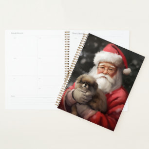 Japanischer Chin mit Weihnachtsfeiertag Planer