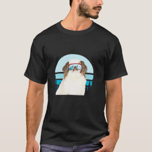 Japanischer Chin Skiing Winter Mountain Ski Dog Lo T-Shirt