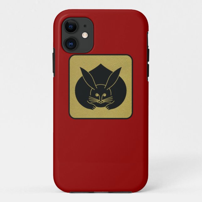 Japanischer Clan Kamon Red Laquer und Gold Rabbit Case-Mate iPhone Hülle (Rückseite)
