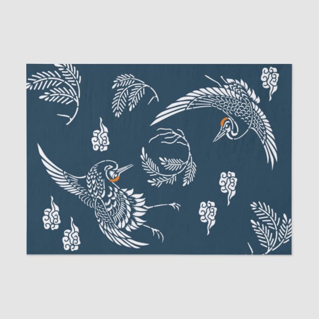 Japanischer Crane Couple Seidenpapier (Vorderseite)