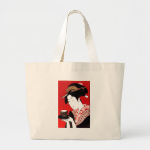 Japanischer Dame Tee Servierzeremonie Kunstprint Jumbo Stoffbeutel