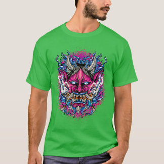Japanischer Demon-Gesicht Maske Oni Devil Oni Hara T-Shirt