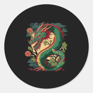 Japanischer Drache Anime Japan chinesische Drachen Runder Aufkleber