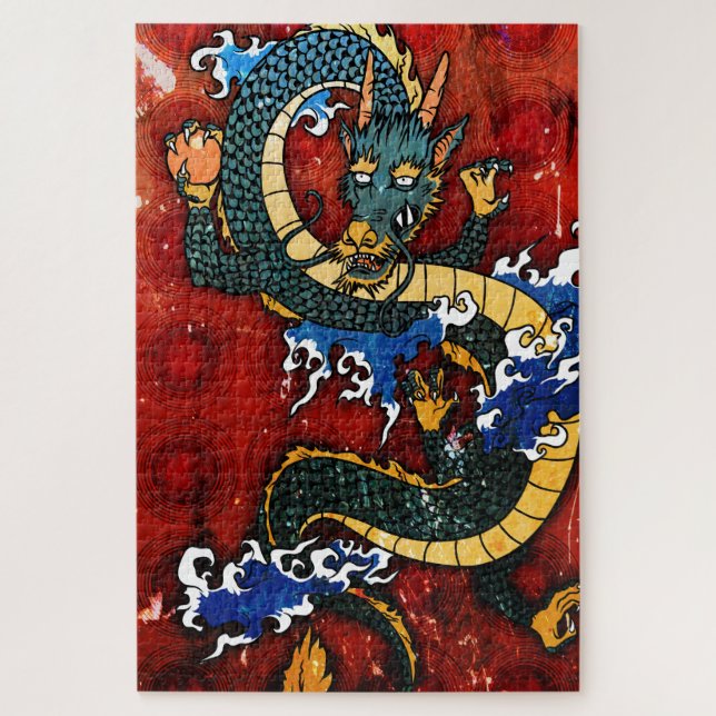 Japanischer Drache - gutes Glück (Vertikal)