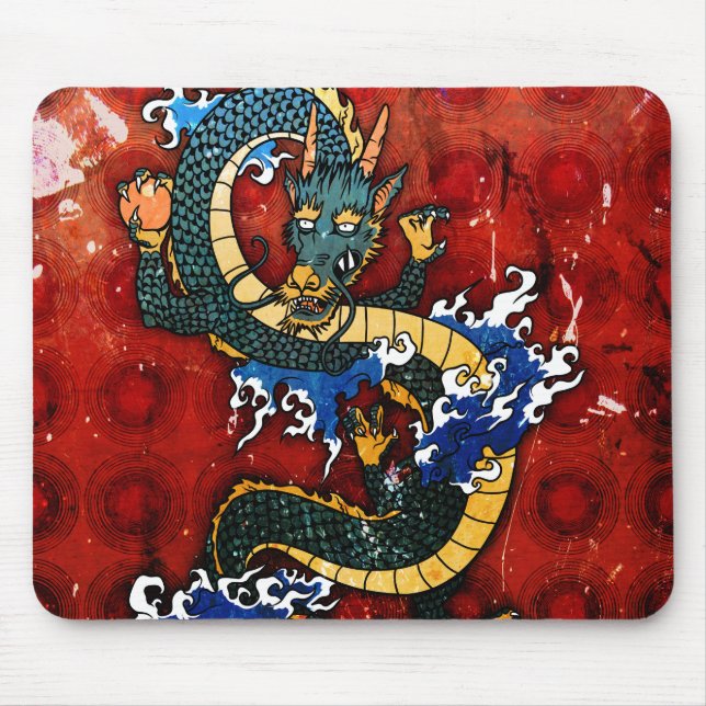 Japanischer Drache - gutes Glück Mousepad (Vorne)