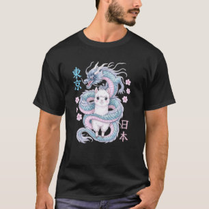 Japanischer Drache Kawaii Alpaka Lama Cute Pastell T-Shirt