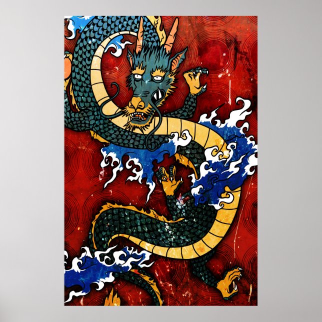 Japanischer Drache Poster (Vorne)