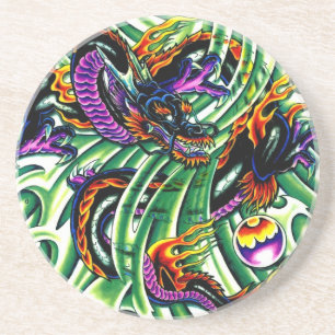 Japanischer Drache Tattoo Getränkeuntersetzer