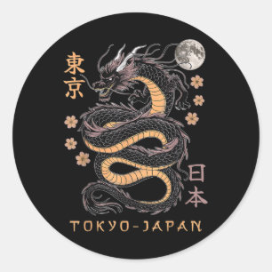 Japanischer Drache Tokio Japan 80er Asiatischer My Runder Aufkleber