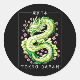 Japanischer Drache Tokio Japan 80er Asiatischer My Runder Aufkleber