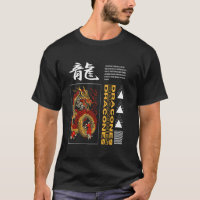 Japanischer Drache Tokyo Asiatischer Retro-Stil 80