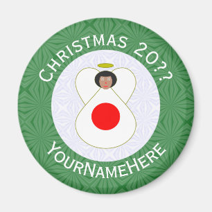 Japanischer Engel Weihnachtsflagge Personalisiert Magnet