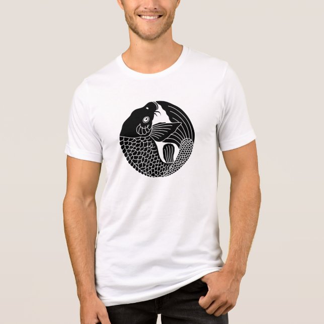 Japanischer Familienwappen-Carp Tri-Blend Shirt (Vorderseite)