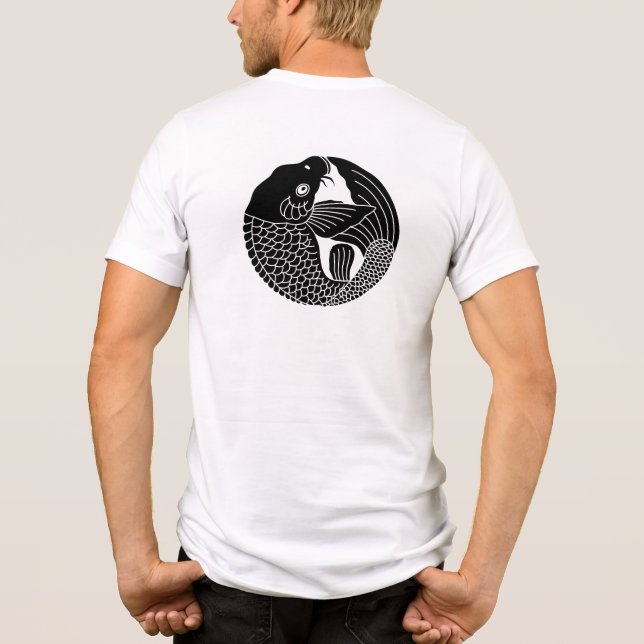 Japanischer Familienwappen-Carp Tri-Blend Shirt (Rückseite)