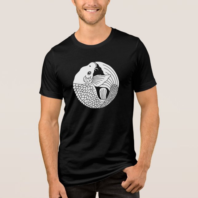 Japanischer Familienwappen-Carp Tri-Blend Shirt (Vorderseite)